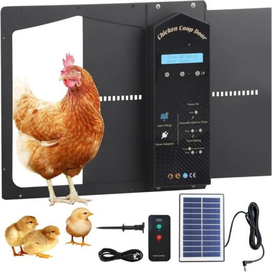 Solar Automatic Chicken Coop Door, with Timed Lift, Anti-Pinch Function, IP65 Rainproof and Waterproof Electric Chicken Coop Door, with Remote