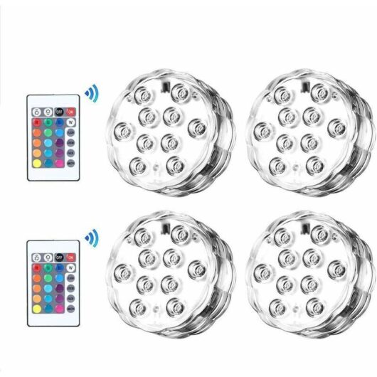 Submersible LED Light, Waterproof RGB Multicolor LED Lighting with Remote Controls, IP68 Lighting Underwater Lights for Aquarium Bathtub Swimming