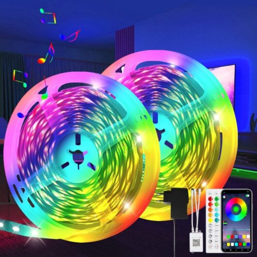 The Smart Bluetooth LED Light Strip 20M (10mx2) with 44 Key Remote Control + APP, for Party, Decor for Home, Bedroom, Bar