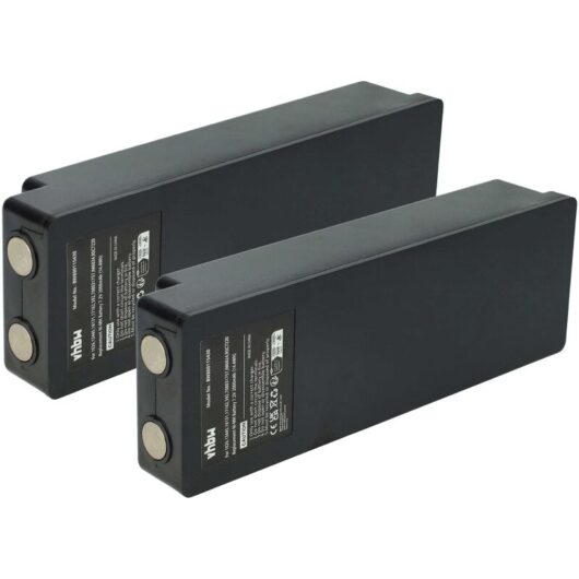 Vhbw - 2x Battery Replacement for Scanreco RSC7220 for Industrial Radio Remote Control (2000mAh, 7.2 v, NiMH) - Black