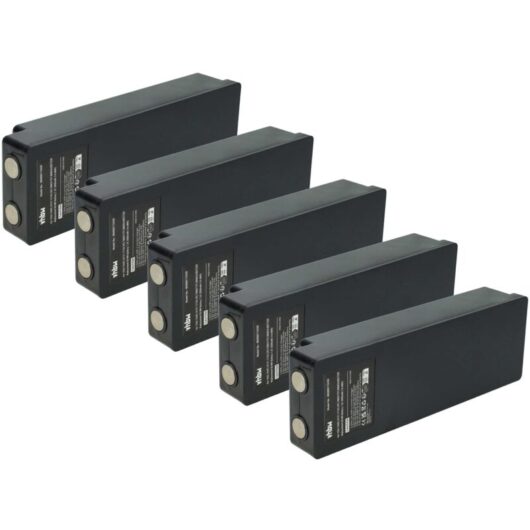 Vhbw - 5x Battery compatible with Scanreco FBS590, Mini, Maxi, Marrel 500, hmf Industrial Radio Remote Control (2000 mAh, 7.2 v, NiMH) - Black
