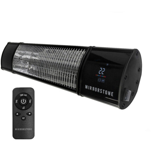 Mirrorstone 1.2kW Athena Wi-Fi Remote Infrared Bar Heater, Outdoor Patio Heater, Wall and Ceiling Mounted