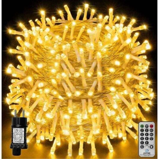 100m 1000LED led String Lights, IP44 Waterproof Christmas Lights with Remote Control and Timer, 8 Modes, Warm White mumu