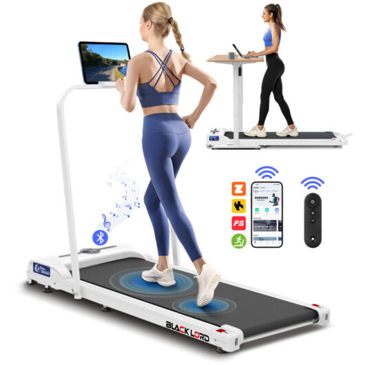 BLACK LORD Treadmill Electric Walking Pad Home Office Gym Fitness Foldable - White